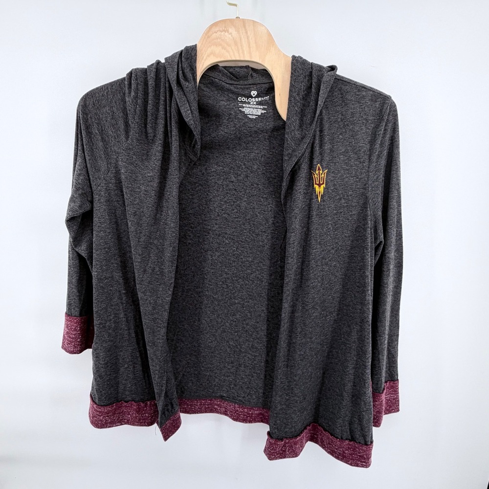 Arizona State Sun Devils Colosseum Womens 2X Open Front Hooded Cardigan Jacket